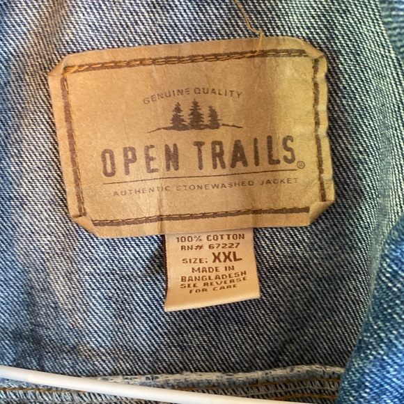 Open Trails Authentic Stone Washed Jean Jacket 2XL - Picture 2 of 4